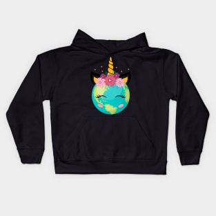 Earth Day Unicorn Cute Girls Kids Hoodie